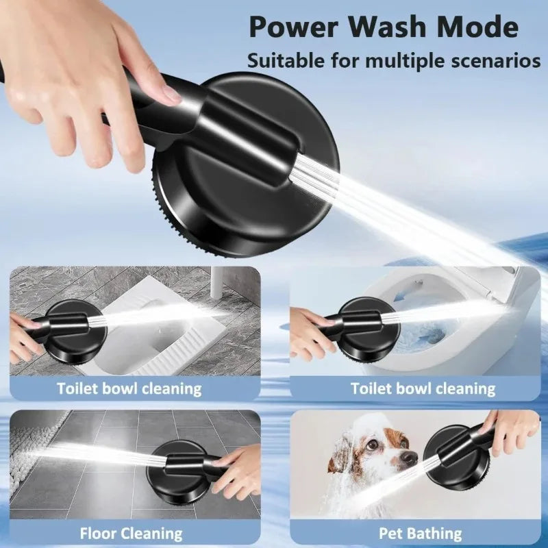 4-Mode Handheld Shower Head – Water Saving, Leak-Free
