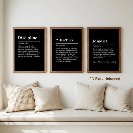 3-Piece Nordic Christian Canvas Wall Art Set | Home Decor Canvas Wall Art Set Peaceful Pleasures Health and Wellness G4625-3pcs 30x40cm Black Framed