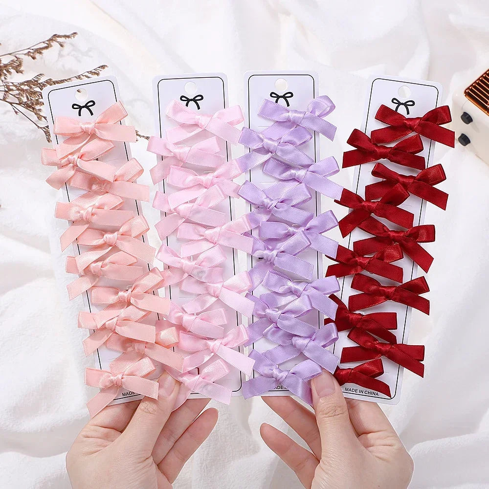 Wholesale Kids Sweet Solid Mini Bowknot Hair Clips Baby Girls Ballet