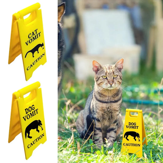 Funny Cat Vomiting Warning Sign – Novelty Pet Lover Gift Novelty Warning Sign Peaceful Pleasures Health and Wellness
