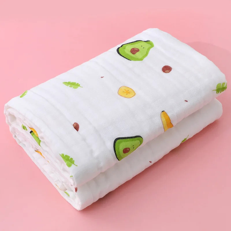 Baby Cotton Bath Towel 4-Layer Gauze Swaddle Blanket Newborn