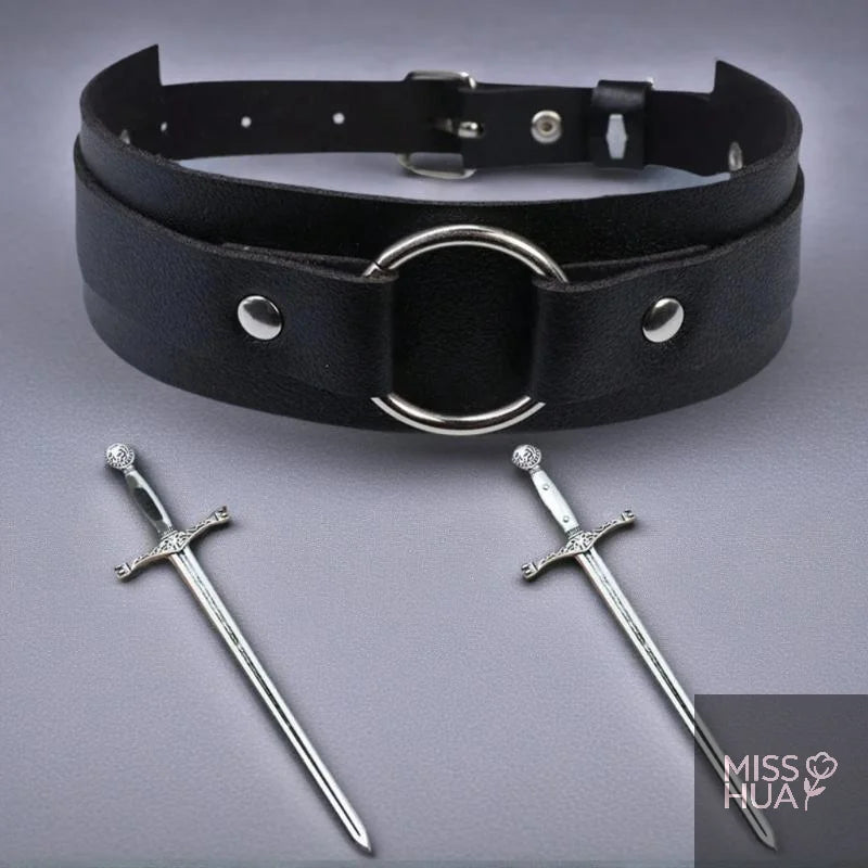 3pcs Punk Black Leather Arm Bands | Gothic Cosplay Armband Set