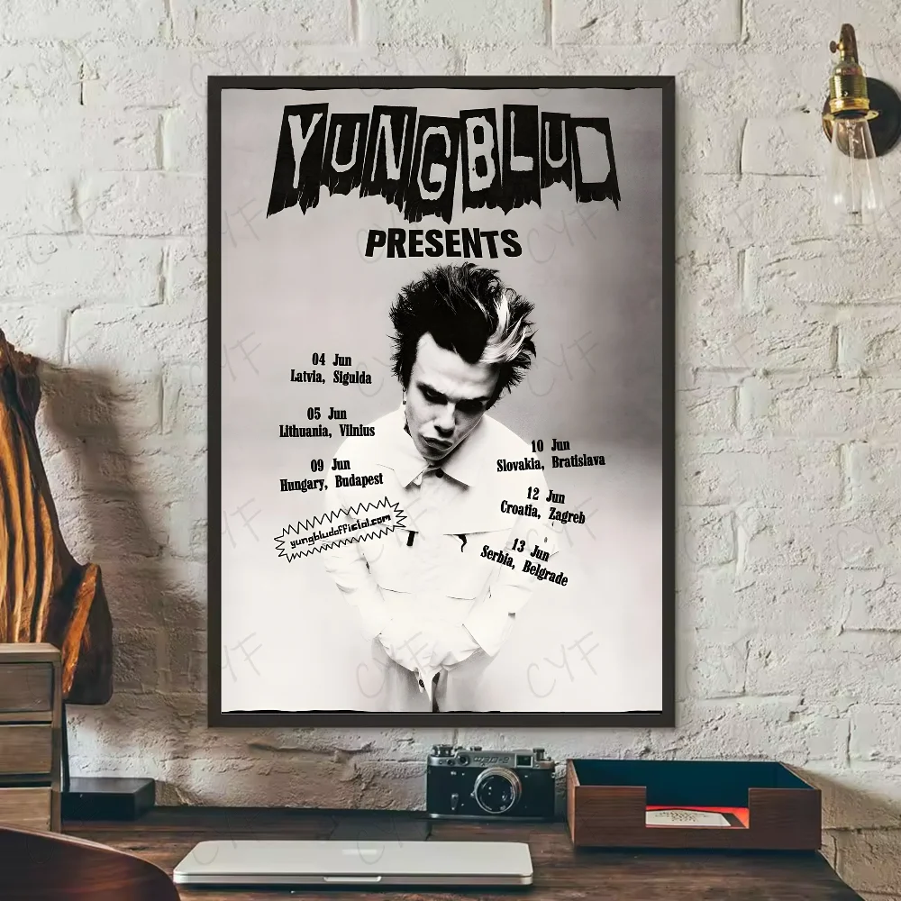 fashion Y-YUNGBLUD Singer Poster HD art sticky wall waterproof home living room bedroom bar aesthetic decoration Peaceful Pleasures Health and Wellness z24 21X30cmNoframe
