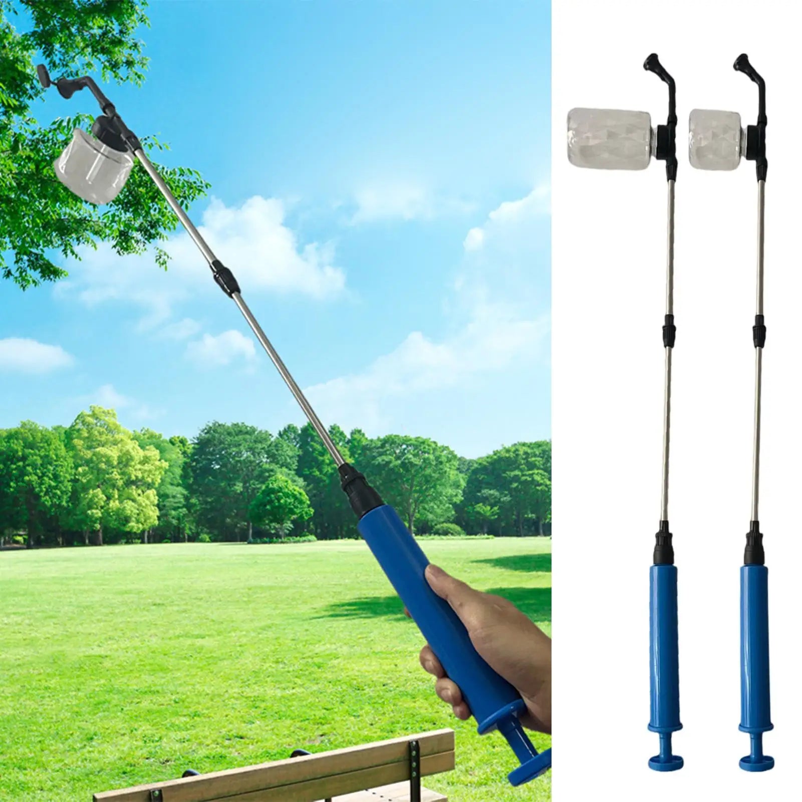 Powder Duster With Telescopic Rod Push Pull Sprayer Transparent Tank For Diatomaceous Earth, Garden Greenhouse Orchard Farm Peaceful Pleasures Health and Wellness
