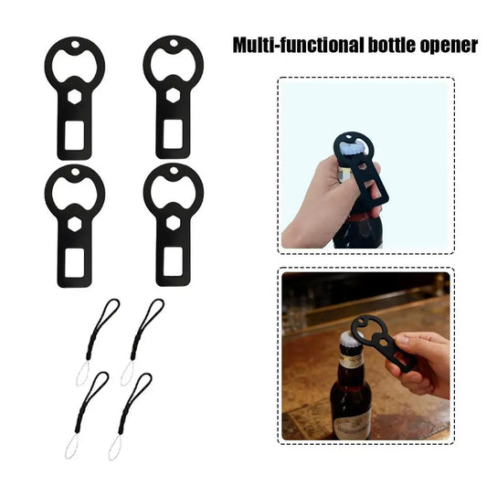 4-Pack Flat Beer Bottle Opener Keychain with Lanyard Keychain Bottle Opener Oasis Select