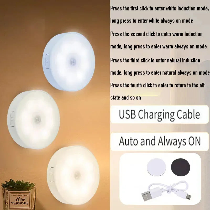 Motion Sensor LED Night Light | USB Rechargeable Wireless