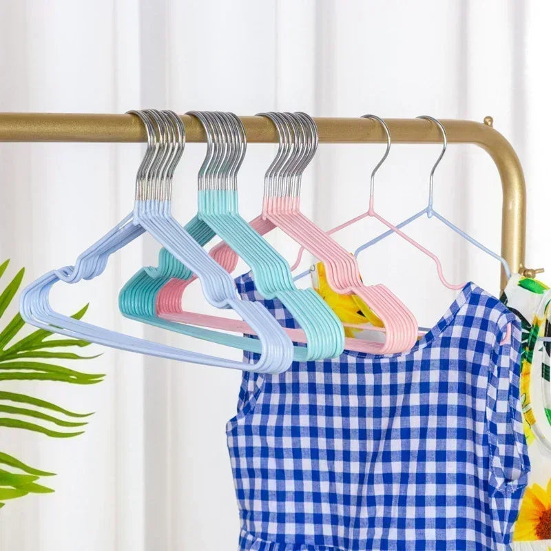 30cm Rubber Coated Kids Hanger Non-slip PVC Metal Infant Clothes Hanger for Home Dormitory Home Clothes Hanger Organization Peaceful Pleasures Health and Wellness