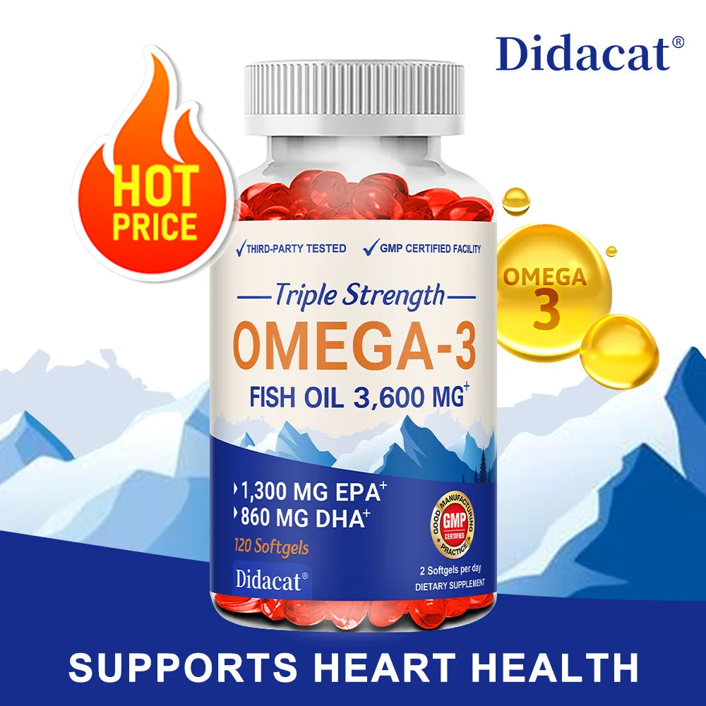 Omega 3 Fish Oil Capsules | High EPA & DHA | Brain Heart Joint