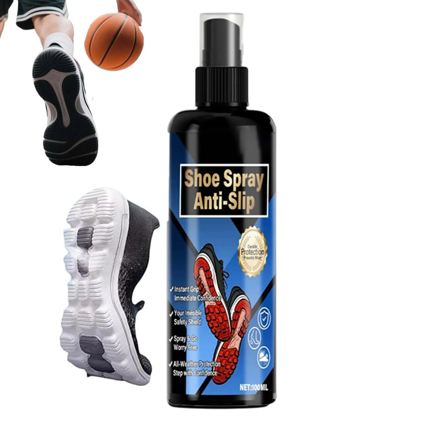 100ml Shoe Grip Spray Anti Slip Enhancer Sports Safety Traction Liquid for Basketball Soccer Tennis Golf Hiking Boots Sneakers Peaceful Pleasures Health and Wellness
