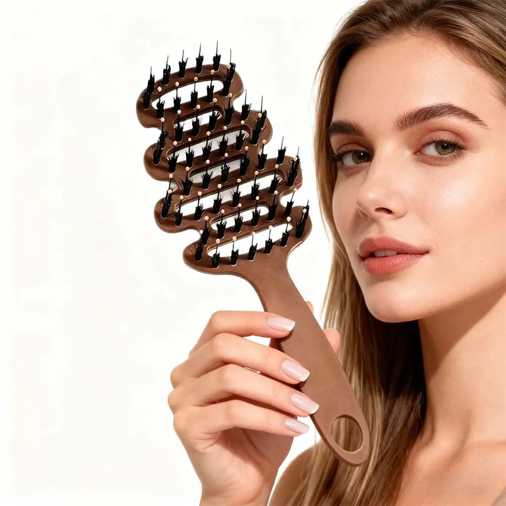2-Pack Anti-Static Boar Bristle Detangling Comb – All Hair Types