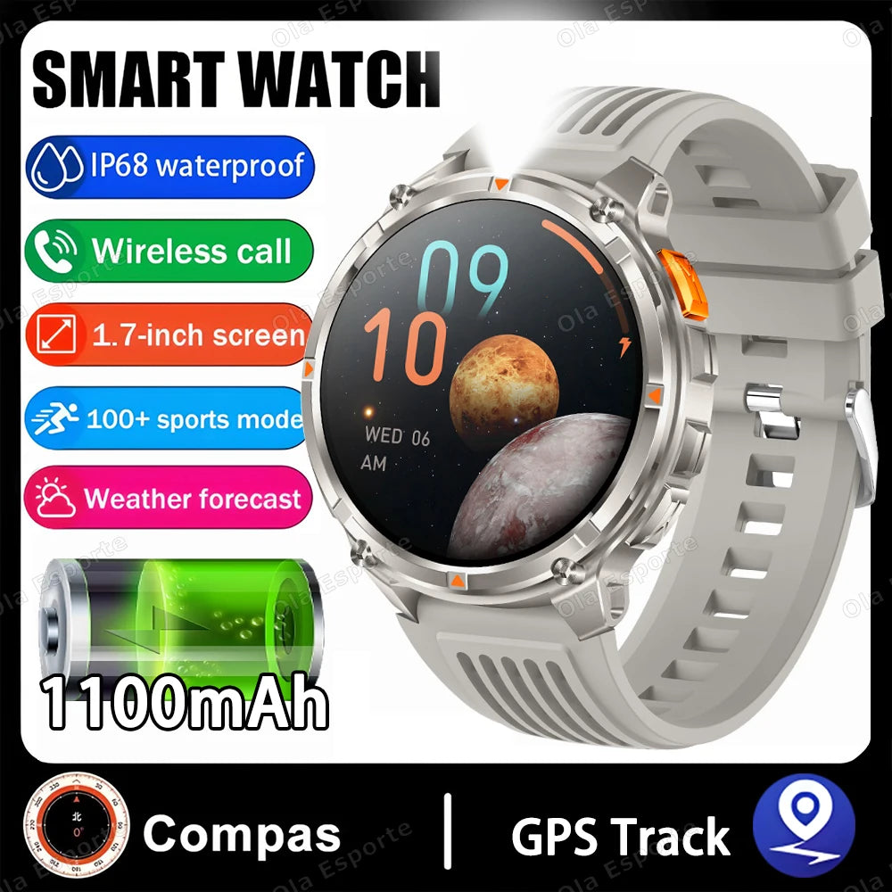 Ola Esporte HW12 Men's Smart Watch | 1.7" Screen, 1100mAh Battery