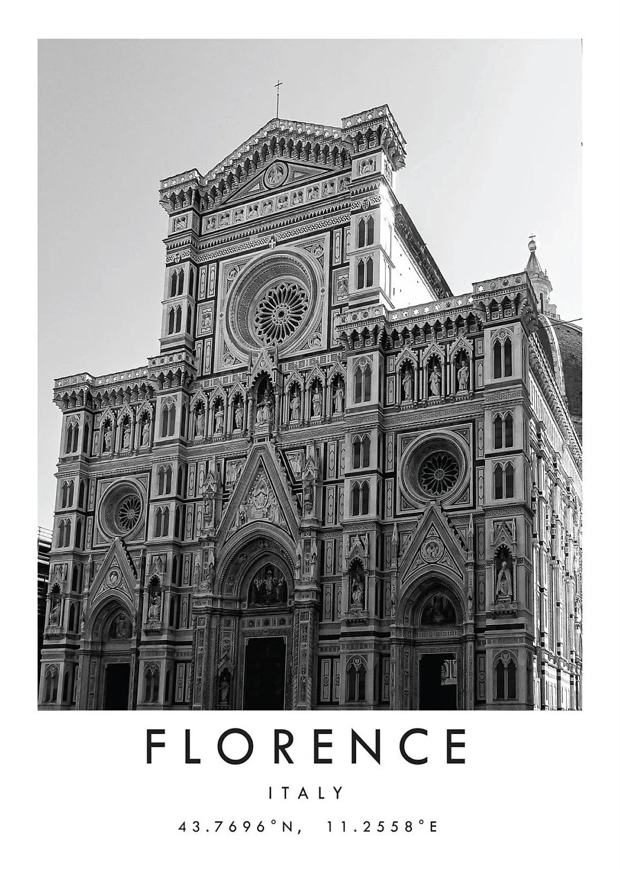 Black & White Cities Canvas Wall Art | Rome Florence Berlin Print
