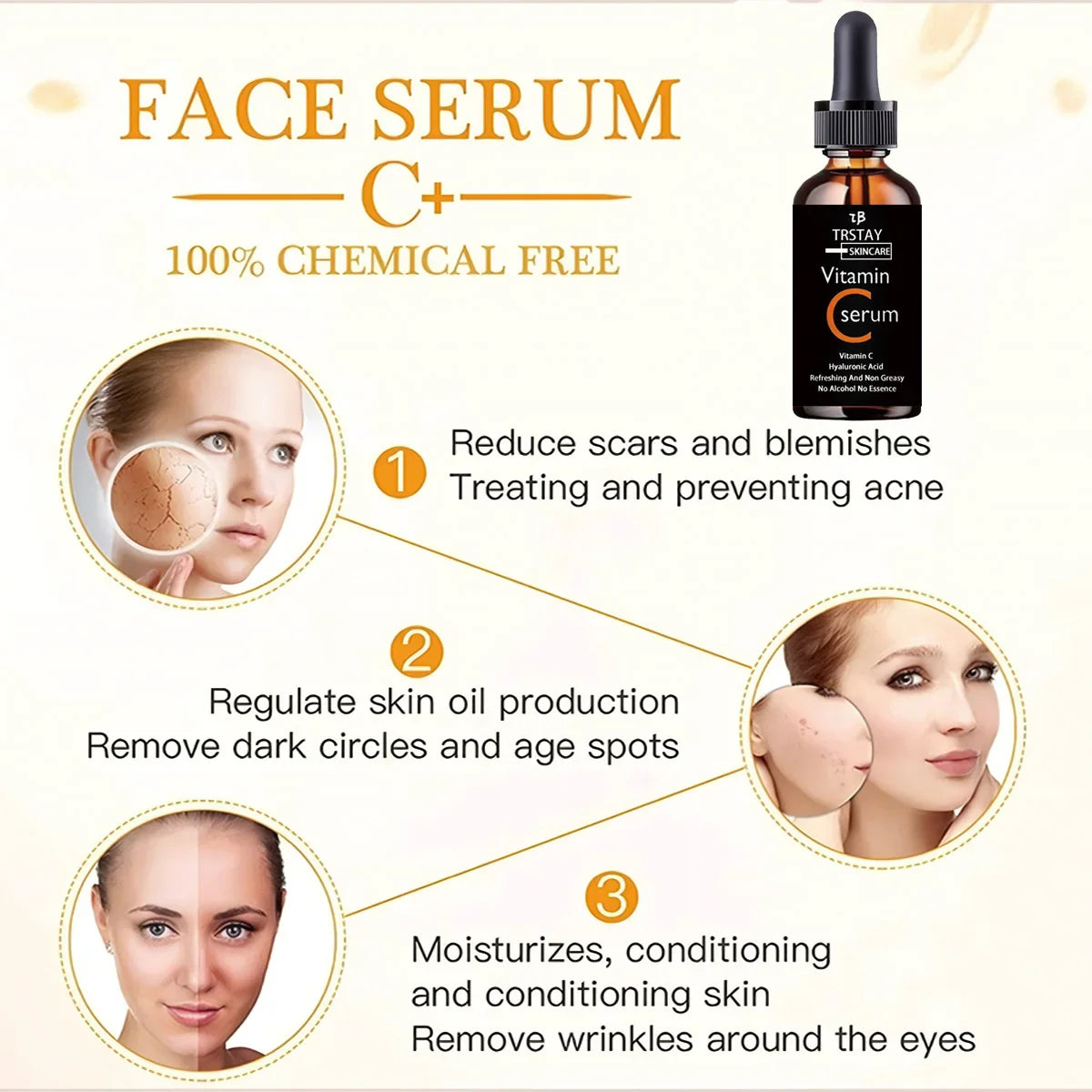 TRSTAY Vitamin C Face Serum – Brightening & Hyaluronic Acid