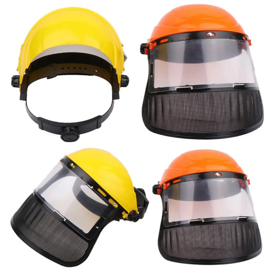 New Garden Grass Trimmer Safety Helmet Hat With Full Face Mesh Protective Mask For Logging Brush Cutter Forestry Protection Peaceful Pleasures Health and Wellness