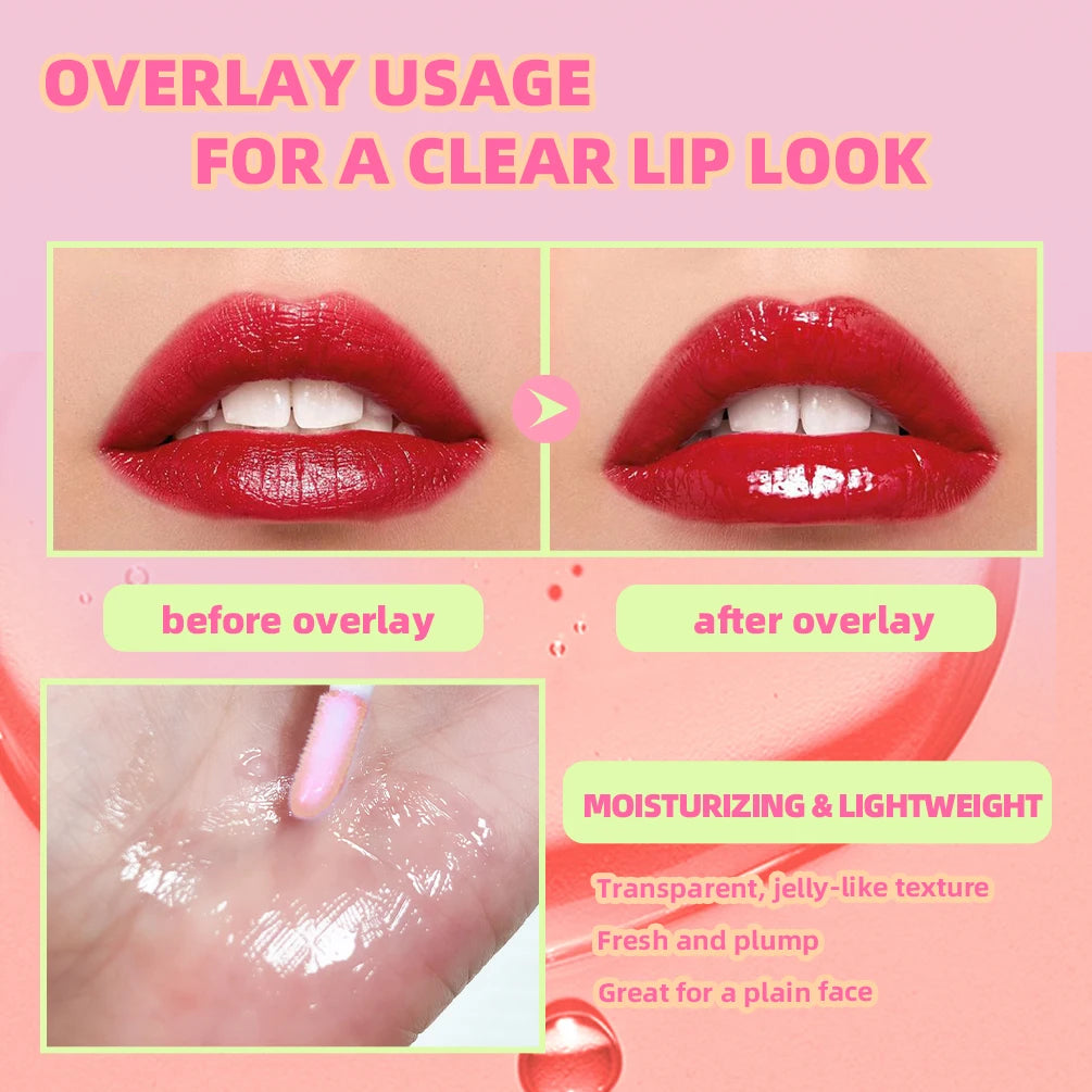 QIBEST Lip Oil Balm Set Glossy Lip Gloss Moisturizing Makeup Tinted Lip Plumping Mirror Lip Glaze Lip Glow Oil Lips Cosmetic Kit Peaceful Pleasures Health and Wellness