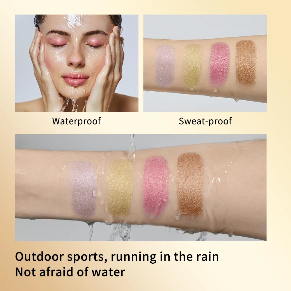 4Colors Highlighter Stick Brightening Skin Tone Contouring Natural Stereo Concealer Blush Multi-Purpose Stick Peaceful Pleasures Health and Wellness