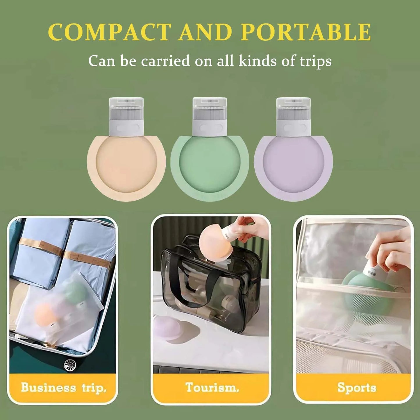 Silicone Travel Dispenser Bottles Wide Opening Design Easy Filling Dispenser Bottles for Cosmetic Shampoo and Lotion Peaceful Pleasures Health and Wellness