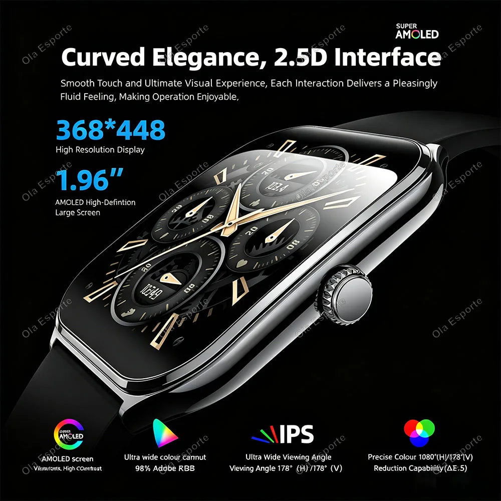 New Ultra Thin Smart Watch Men 1.96'' AMOLED Curved Display Show Time Call Reminder Sport Fitness Tracker Smartwatch Ladies HW12 Peaceful Pleasures Health and Wellness