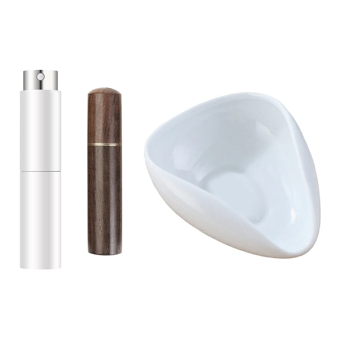 Leeseph Coffee Bean Dosing Cup, Spray Bottle, Coffee Stirrer Set, Ceramic Dosing Vessel Tray Kit, Coffee Lover Gift Peaceful Pleasures Health and Wellness WHITE