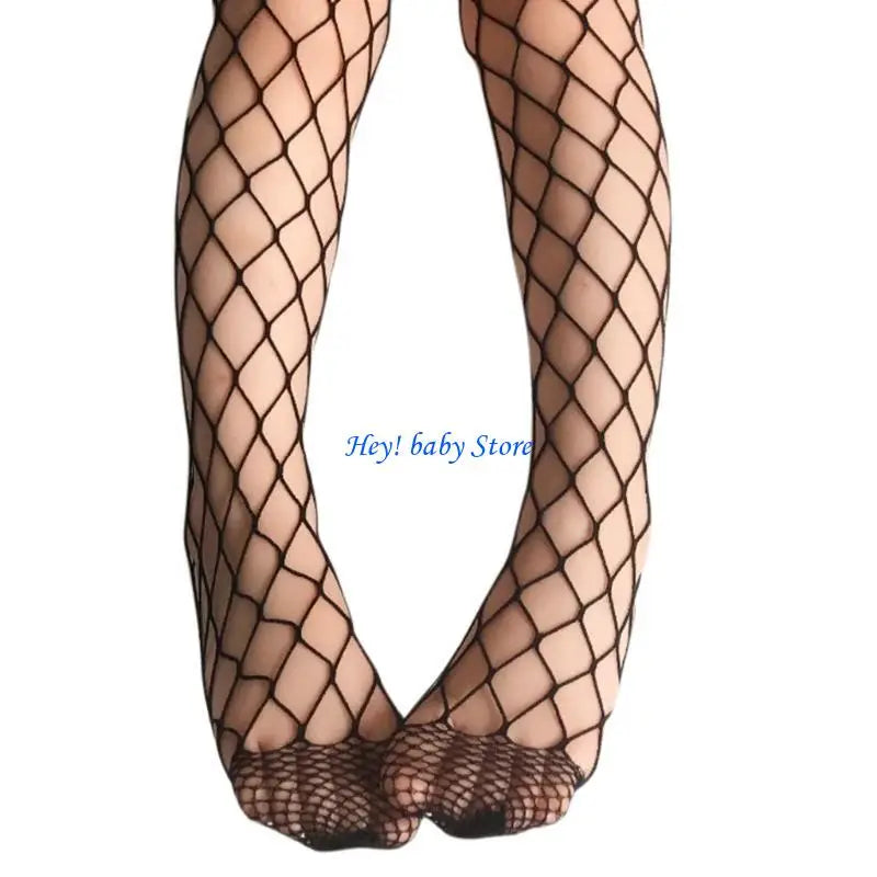 Girls Black Mesh Pantyhose Tights | Kids Stockings Ages 5–13