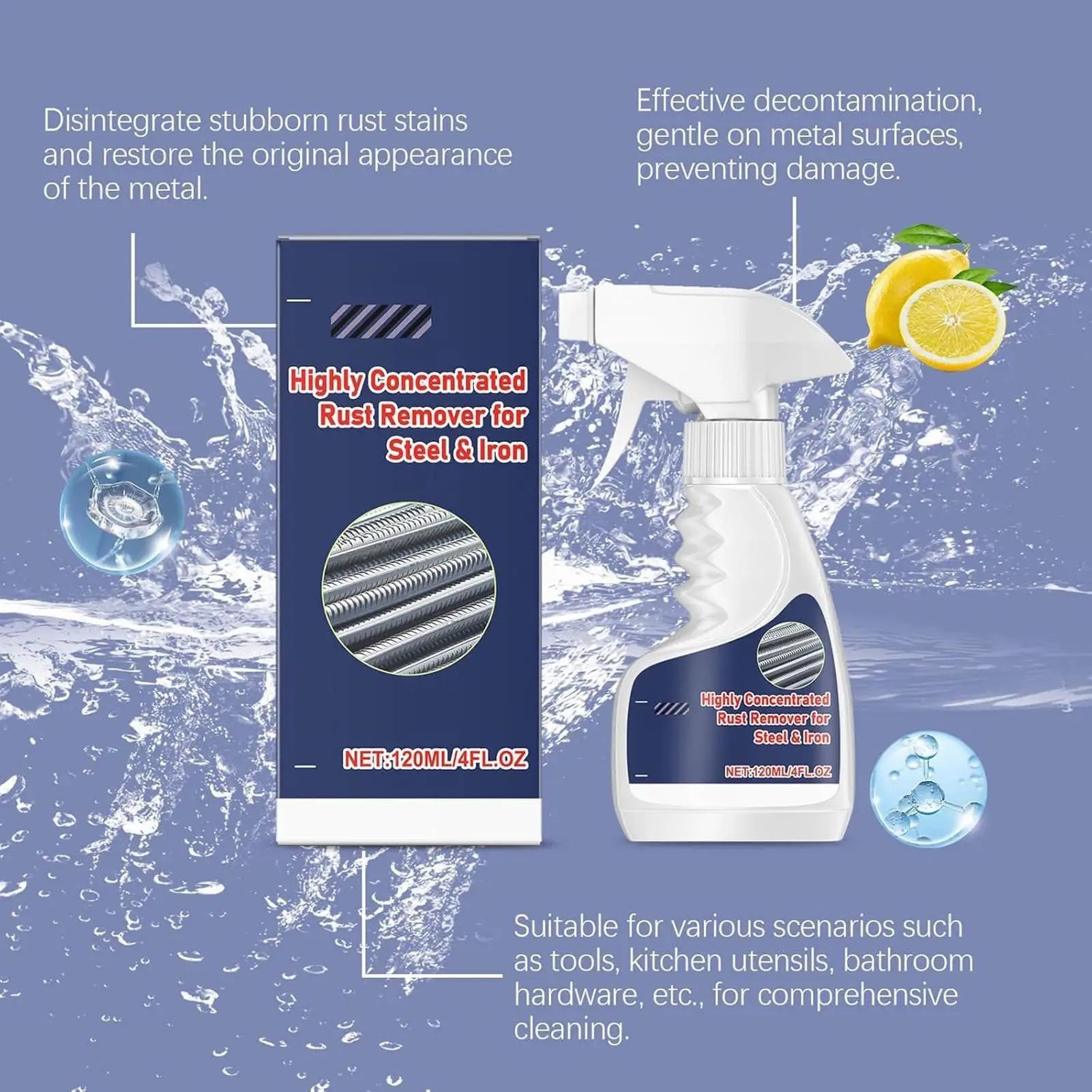 Heavy-Duty Metal Rust Remover – Car Wheels, Steel & Iron Rust Remover Spray Peaceful Pleasures Health and Wellness