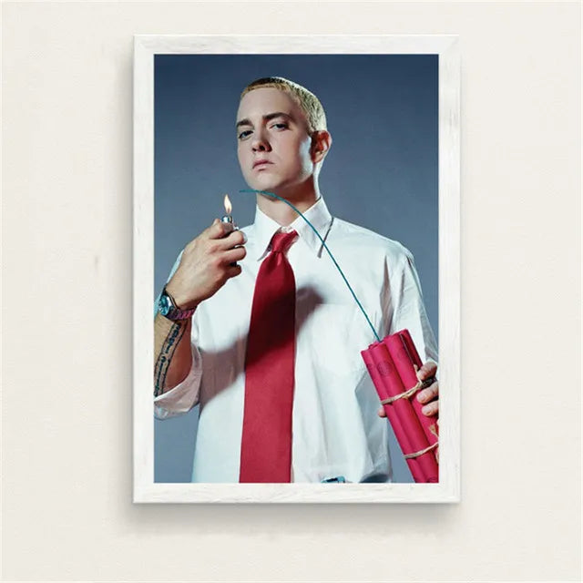 Super Rapper Eminems Posters and Prints Great Rap Singer Canvas Painting Music Star Wall Art Picture for Bedroom Home Decor Peaceful Pleasures Health and Wellness A7 50X70CM