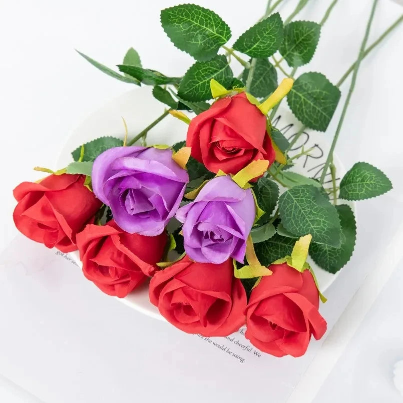 Artificial Silk Rose Bouquet | Wedding & Home Decor Fake Flowers