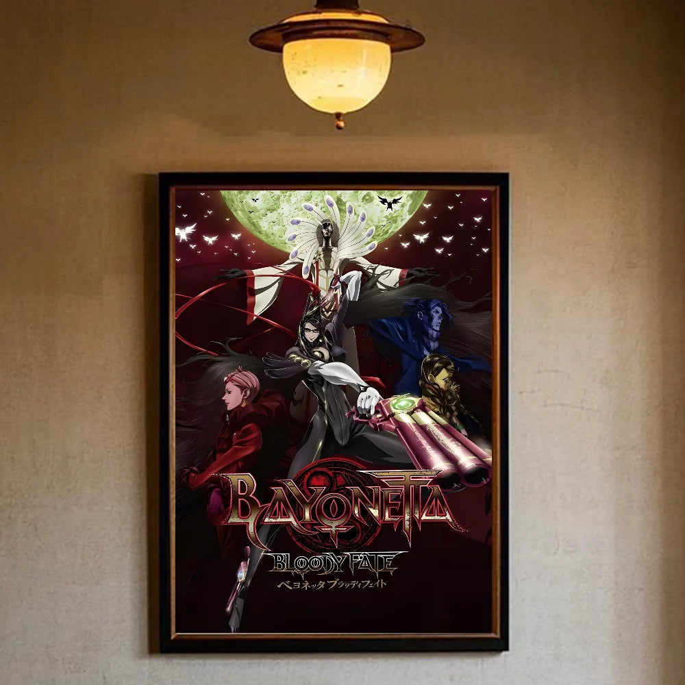 Bayonetta 3 Vintage Poster | HD Waterproof PVC Wall Art Gaming Wall Poster Peaceful Pleasures Health and Wellness z5 40X50cmNoframe