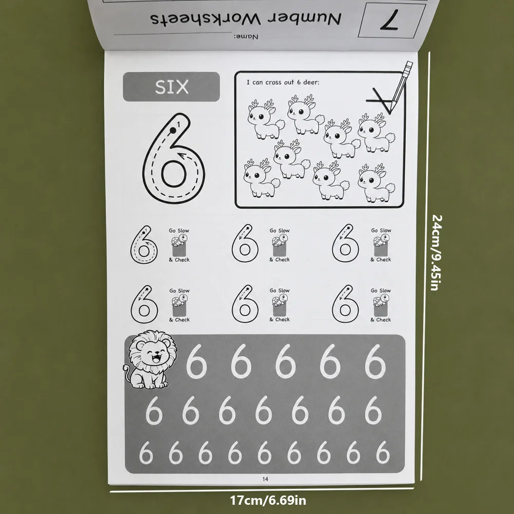 Number 1-12 Tracing Workbook 32 Pages Kids Handwriting Practice