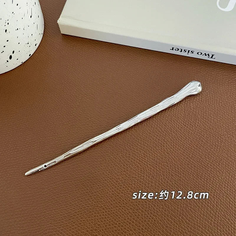 4pcs Trendy Metal Hair Accessories for Women, Minimalist Geometric Bump Hairpin Hair Sticks, Headwear Hairstyle Jewelry Peaceful Pleasures Health and Wellness A
