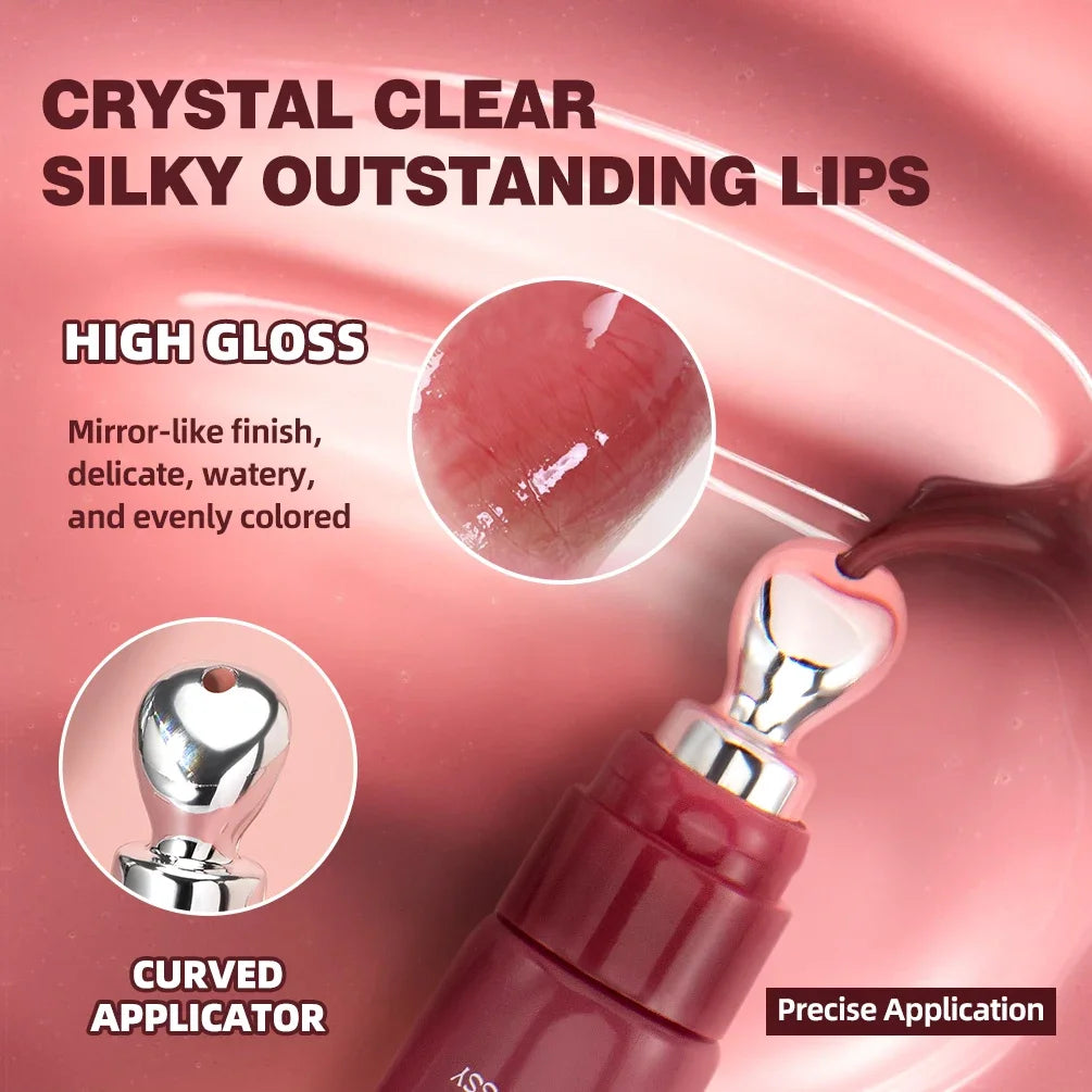 QIBEST Moisturizing Lip Lotion Mirror Pearl Lipgloss Volumizing Lip Glaze Natural Lip Tint Gloss Moisturizing Jelly Lip Stain Peaceful Pleasures Health and Wellness