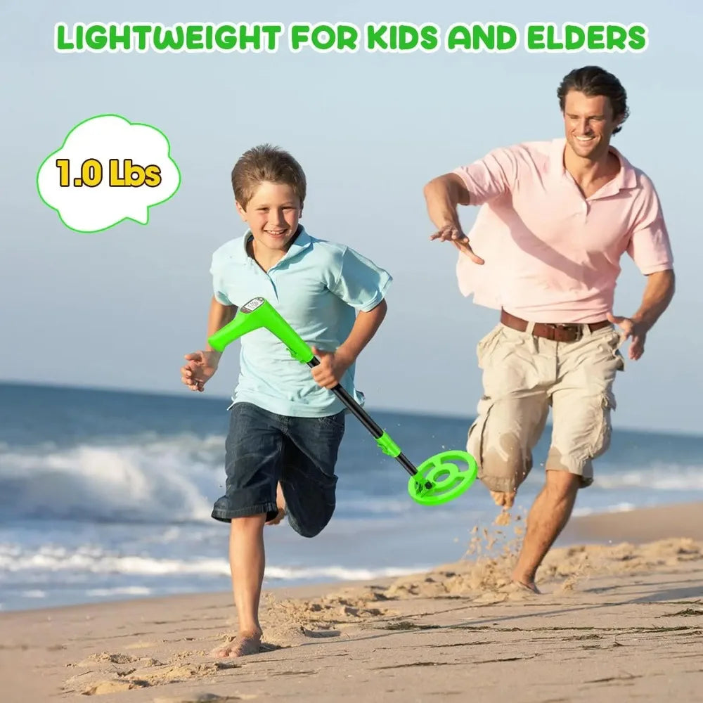 Kids Outdoor Educational Toy LCD Metal Detector 27.5"-37.8" Adjustable 6.5" Coil Peaceful Pleasures Health and Wellness