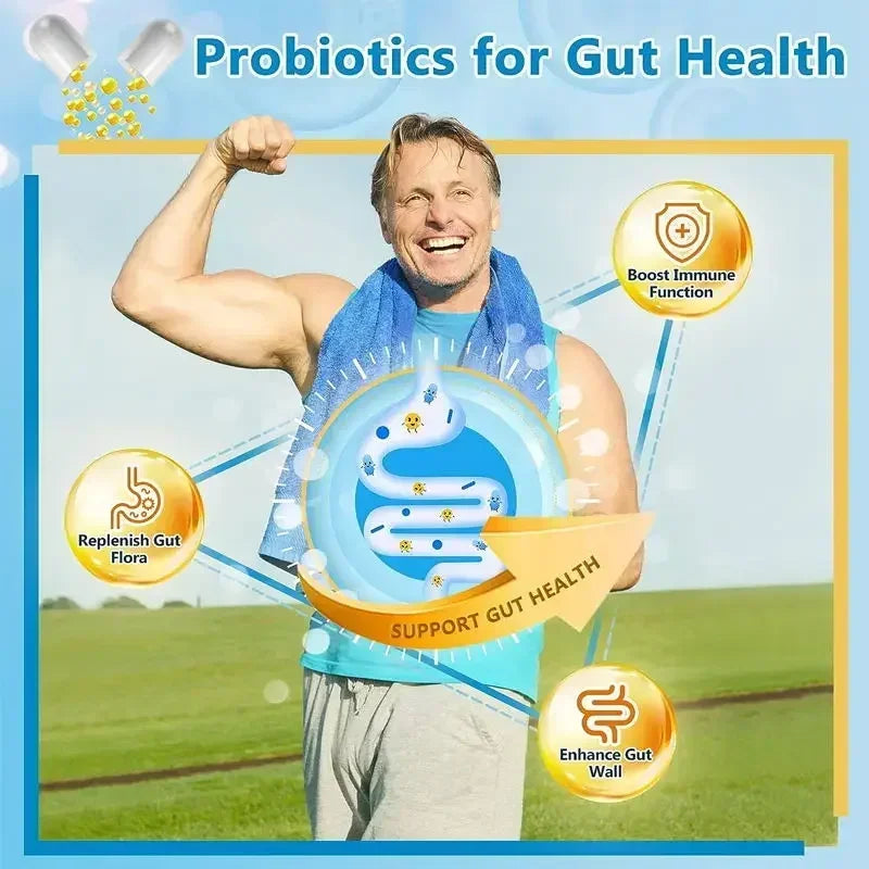 Organic Digestive Enzyme Probiotic Capsules Prebiotic Nutrition Digestion and Gut Health, Immunity, Suitable for Adults and Men Peaceful Pleasures Health and Wellness