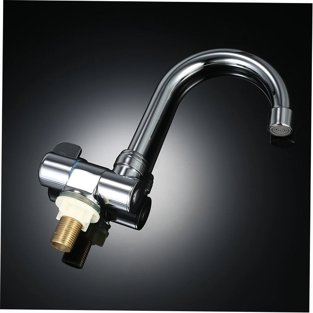 Rotating RV Faucet | Brass Chrome Deck/Wall Mount Camper Tap