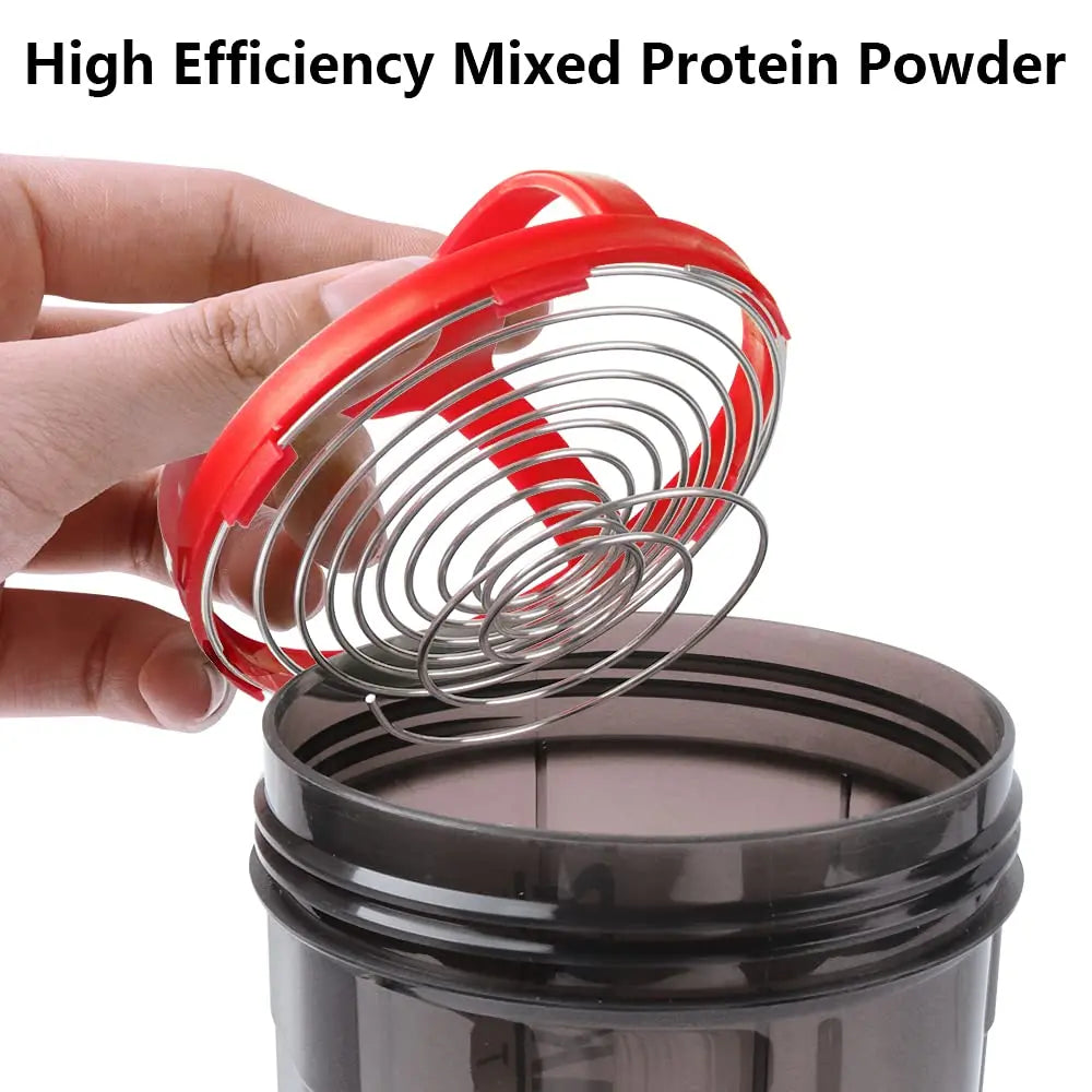 3-Layer Protein Shaker Bottle 600ml – Powder & Pill Storage