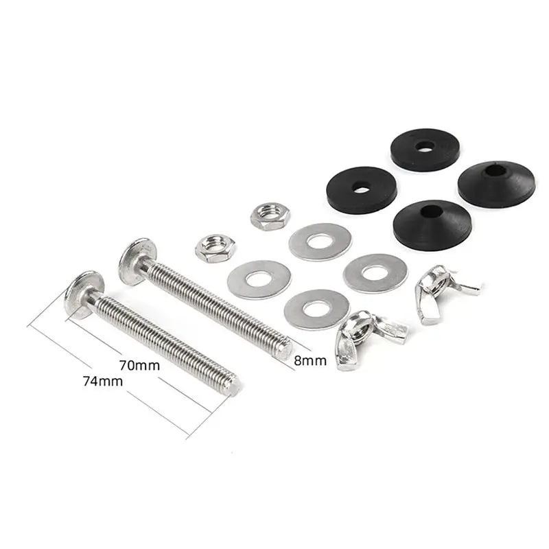 A36T-6 Pack Toilet Tank To Bowl Bolt Kits Cistern Bolts Kit,Stainless Steel Toilet Pan Fixing Fitting With Double Gaskets Peaceful Pleasures Health and Wellness