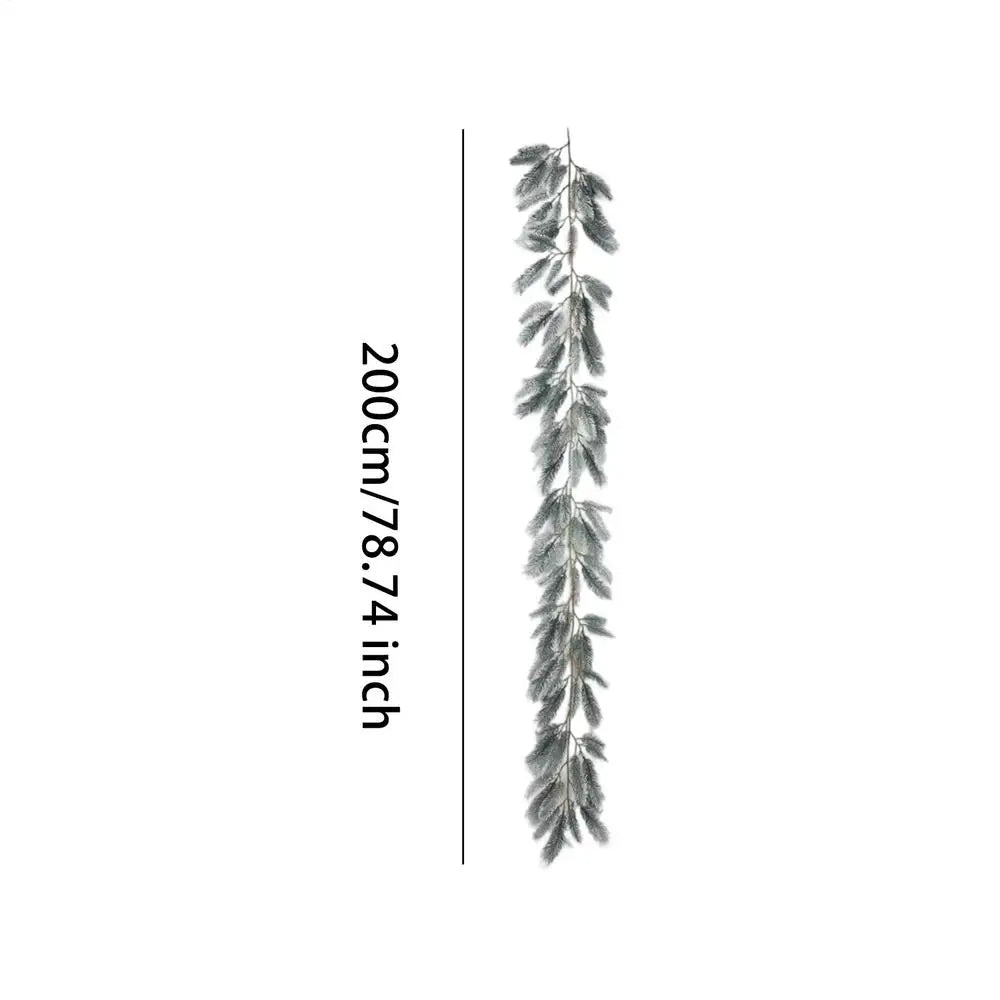 78.74" Artificial Pine Cedar Branches | Faux Christmas Stems Artificial Christmas Stems Peaceful Pleasures Health and Wellness white green China Mainland