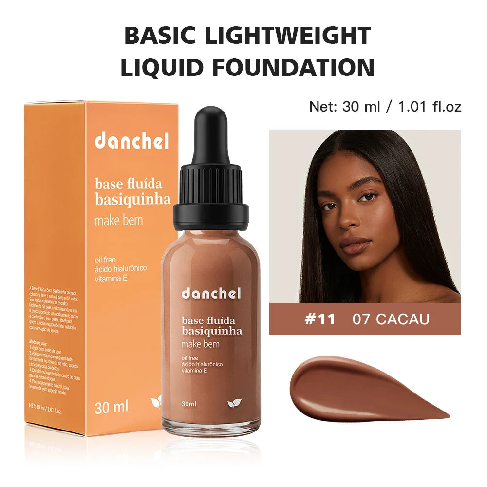 Danchel Matte Liquid Foundation – 12 Shades, Oil Control