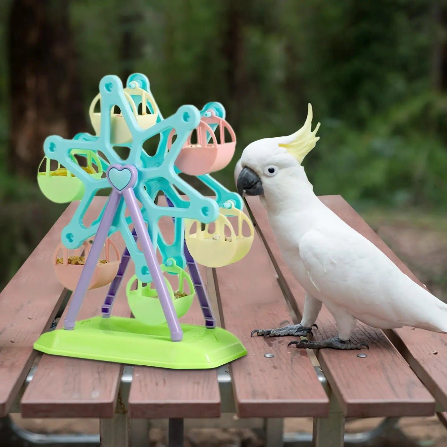 Parrot Foraging Wheel Toy – Spinning Treat Feeder for Birds