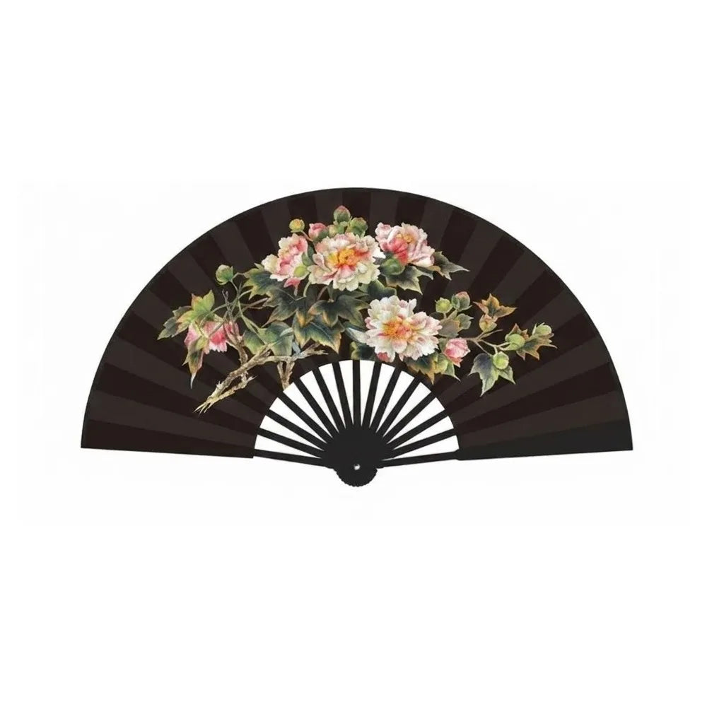 Chinese Silk Folding Hand Fan – Handmade Flower Dance Fan Gift