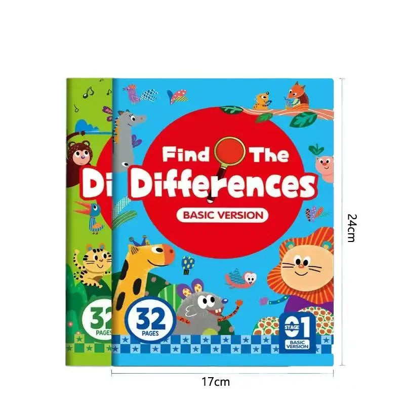32-Page Interactive Spot-the-difference Game Colorful Educational