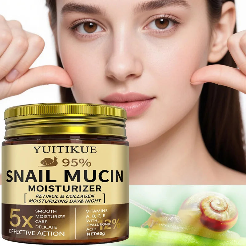 YUITIKUE 95% Snail Mucin Cream with Retinol & Collagen - For Firm, Smooth & Hydrated Skin, Day & Night Use Peaceful Pleasures Health and Wellness