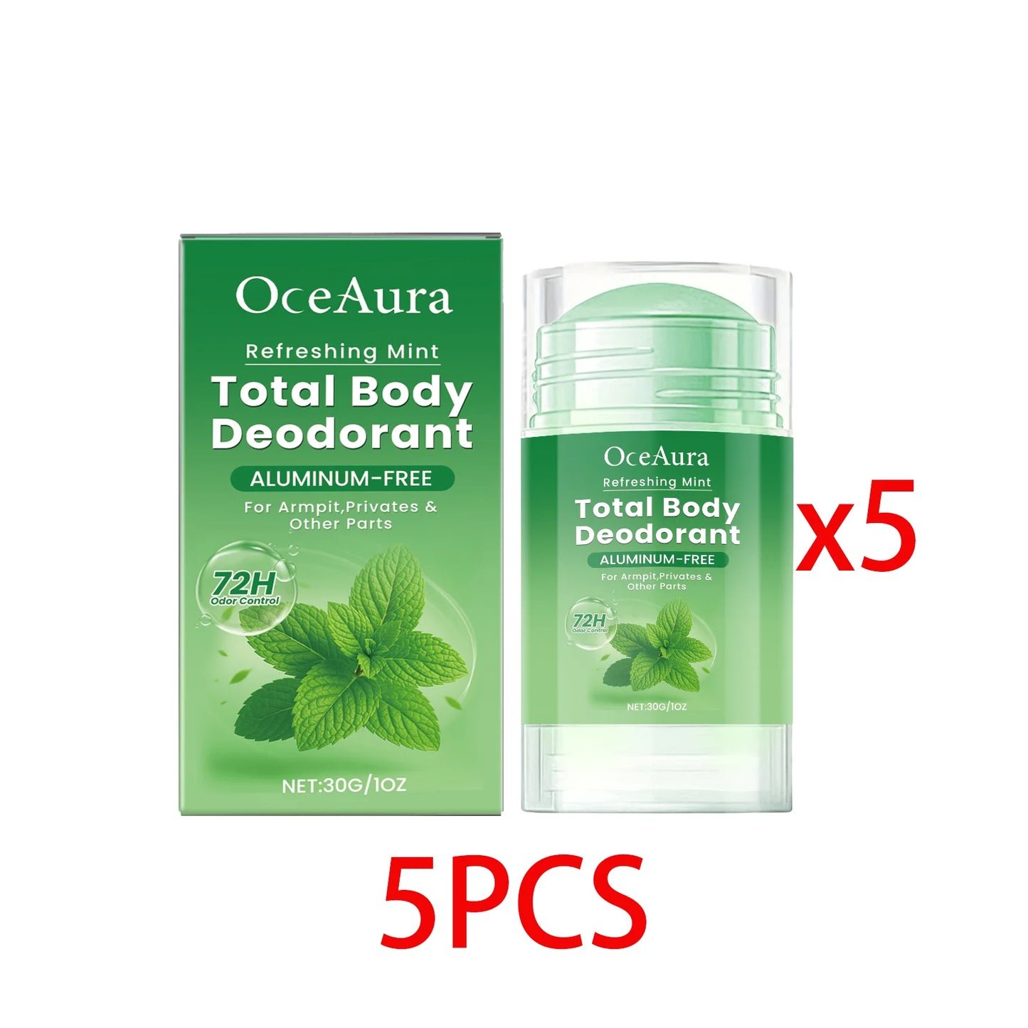 OceAura Cooling Mint Deodorant Stick – Unisex Fresh Body Bar