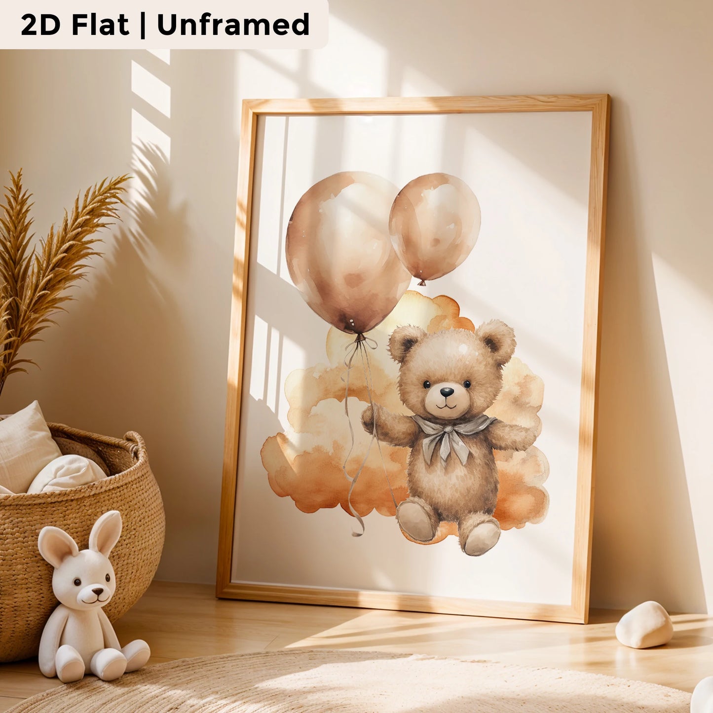 3-Piece Cartoon Yellow Bear Canvas Wall Art | Kids Room Decor