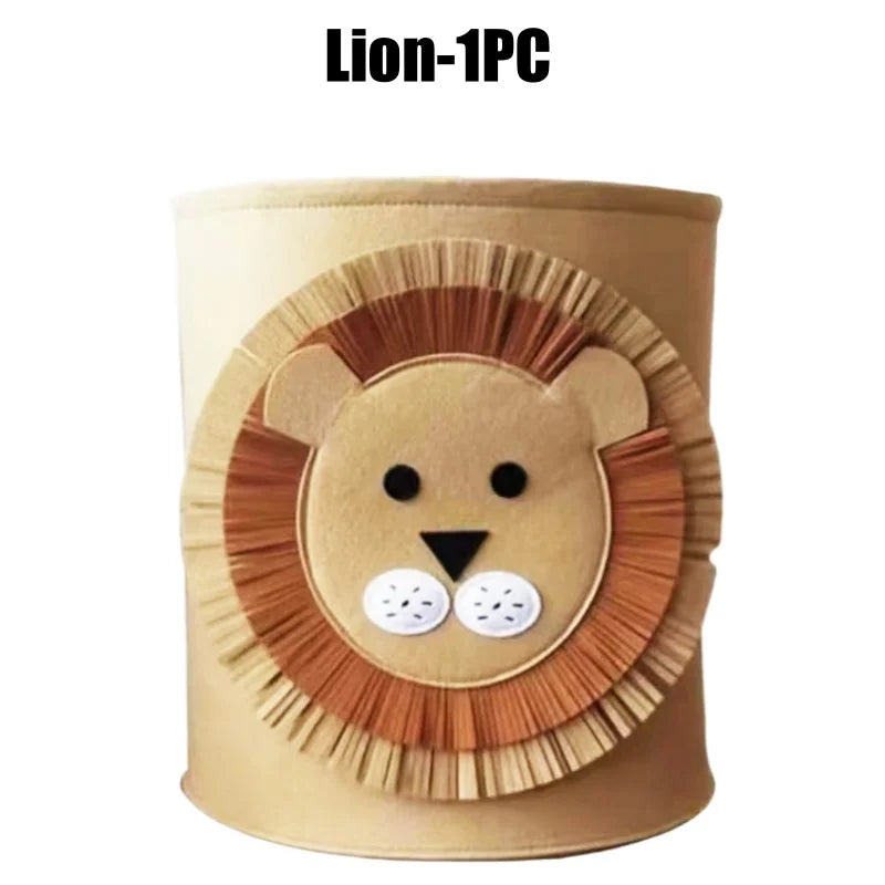 Large Felt Kids Toy & Laundry Basket – Cartoon Animal Design