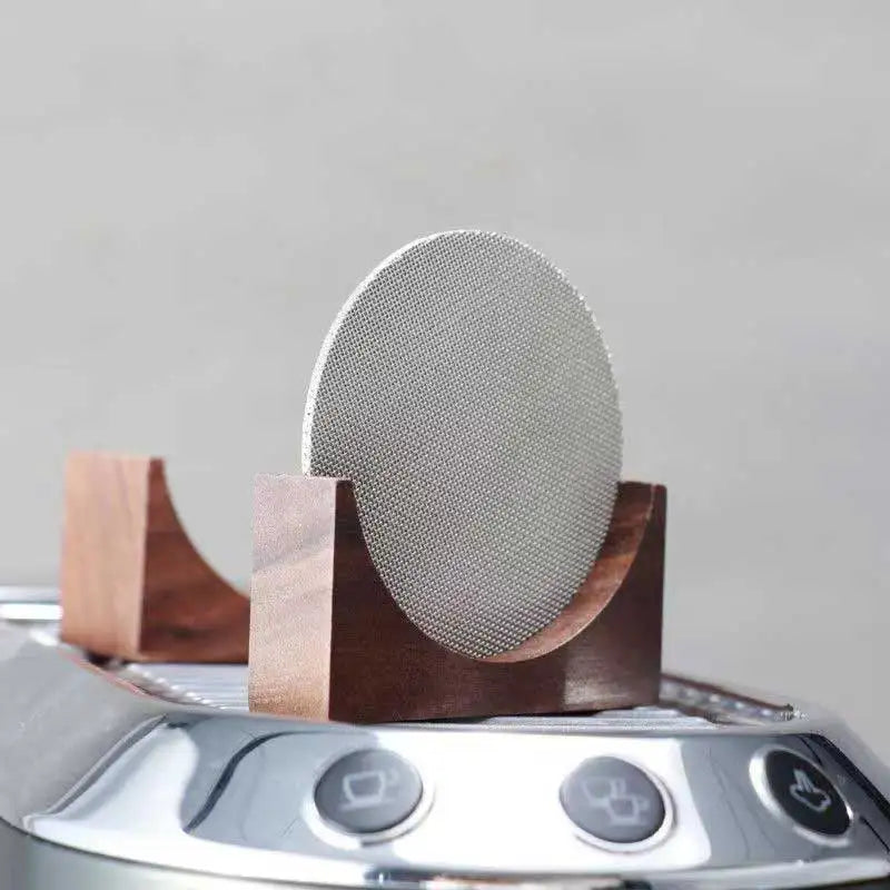 Espresso Coffee Puck Screen Stand, Reusable Wooden Walnut Stand for 51/53/58mm Espresso Portafilter Puck Screen Peaceful Pleasures Health and Wellness