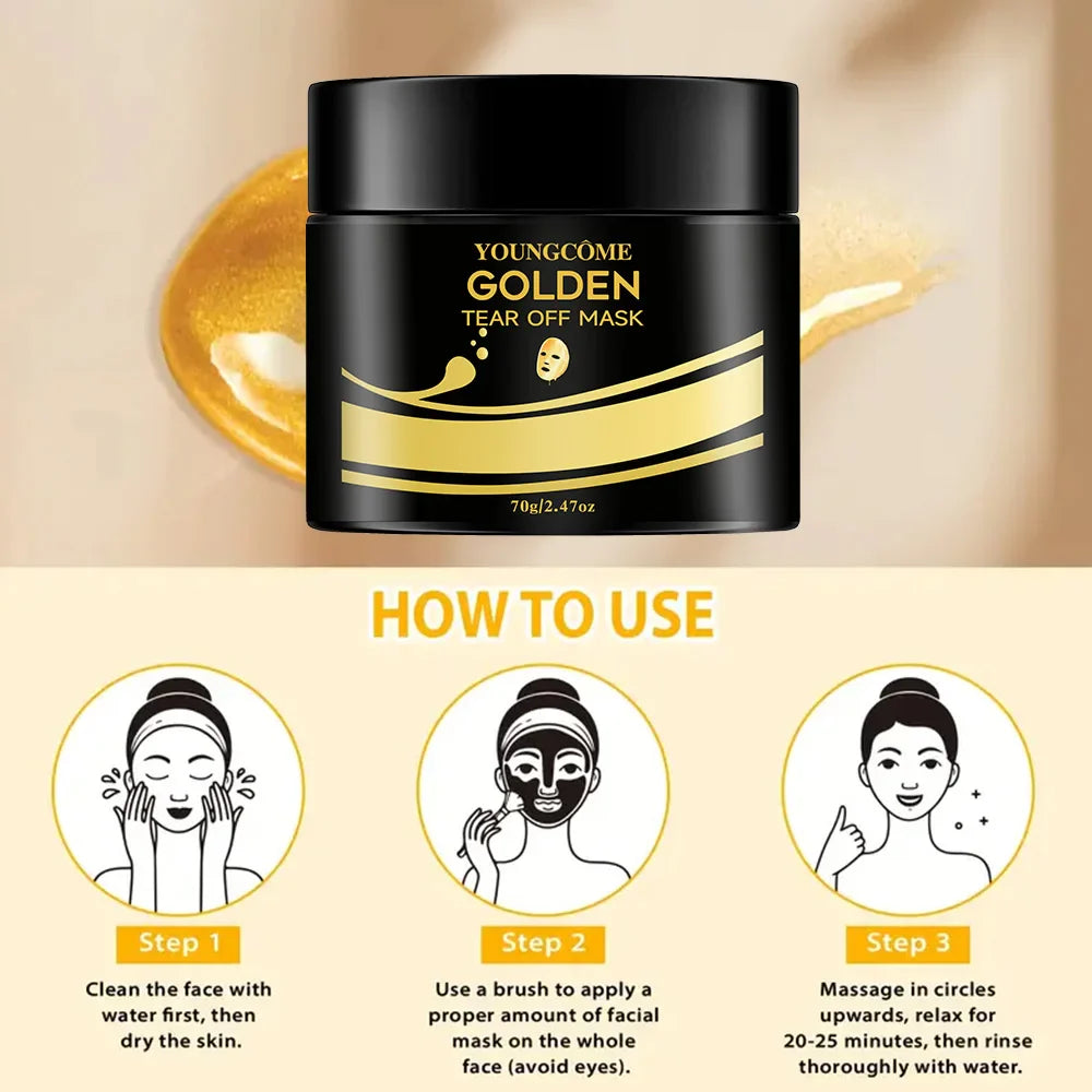 24K Gold Peel-Off Mask – Cleansing, Firming & Brightening