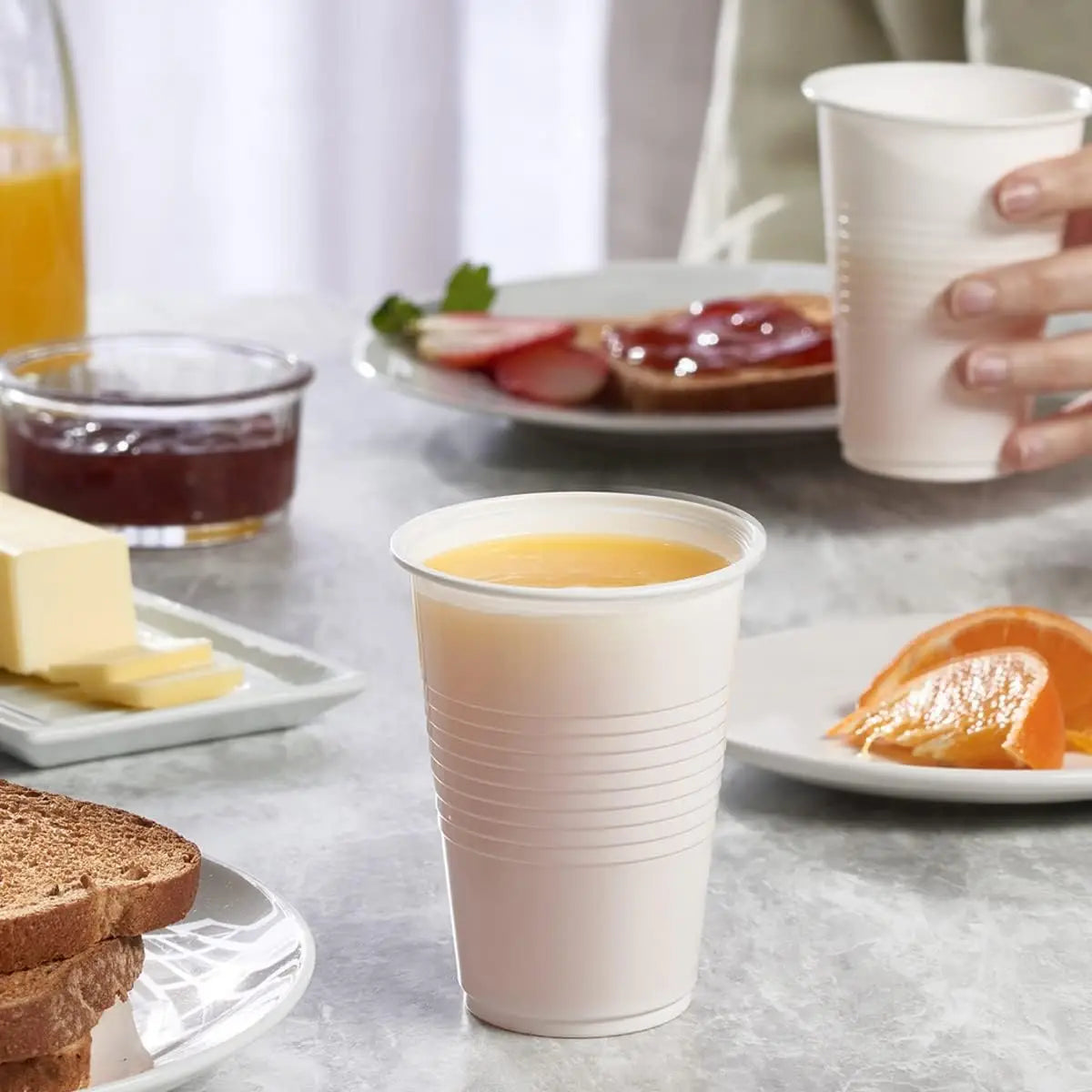 Multiple Plastic Cups, Disposable Cups, Party Cups, Suitable for Graduation Ceremonies, Beverages, Soda, Juice, Picnics. Peaceful Pleasures Health and Wellness 30PCS White 480 ml