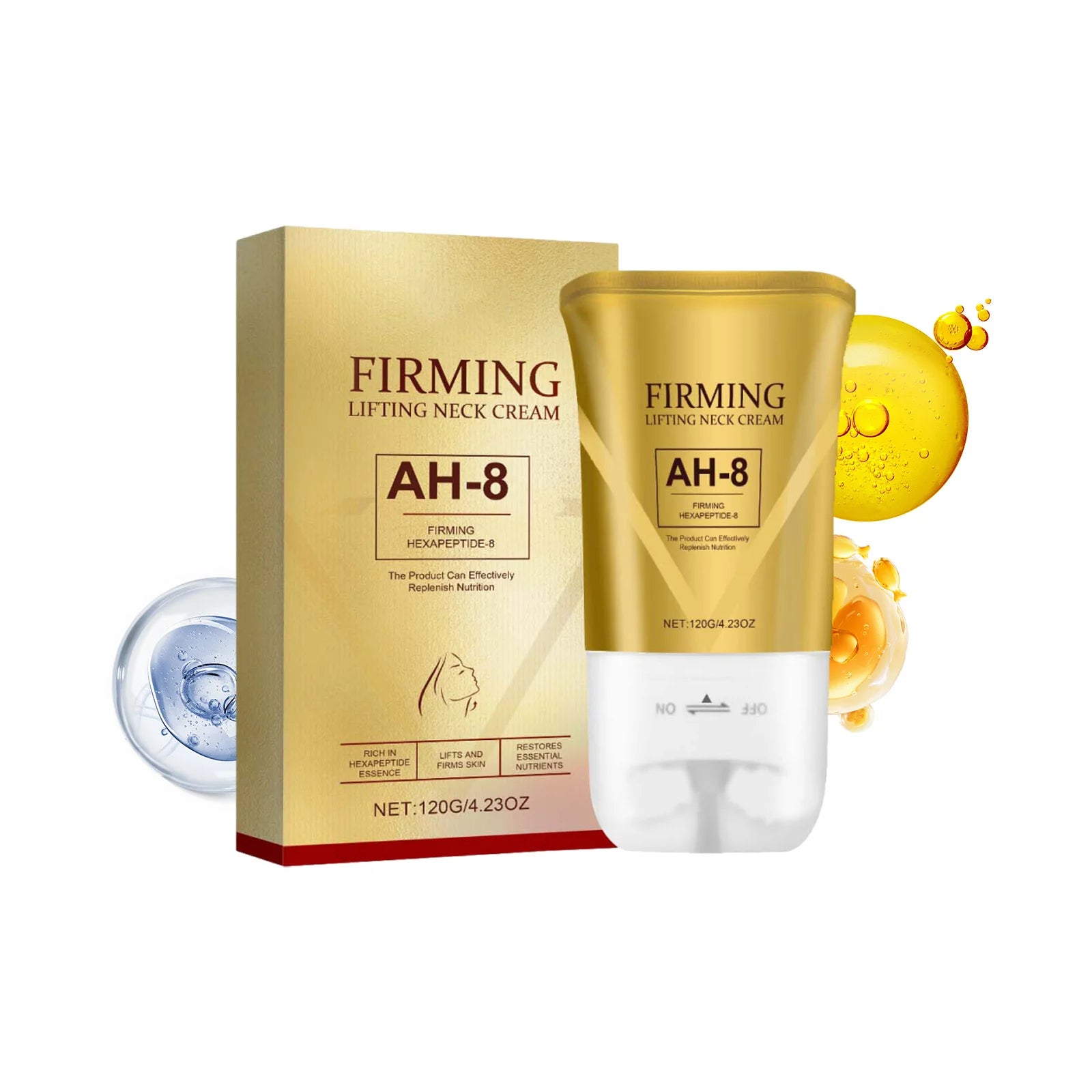 Neck Roller Cream Massage Firm Nourish Soothe Skin Improve Dryness Reduce Wrinkles Fine Lines Sagging Remove Double Chin Cream Peaceful Pleasures Health and Wellness 120g boxed