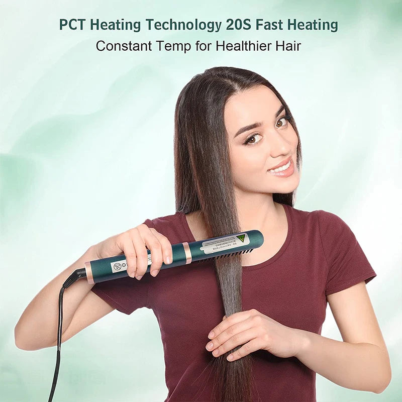 Electric Hair Straightening Brush Fast Heating Hot Comb Brush Negative Ion Hair Straightening Comb Peaceful Pleasures Health and Wellness